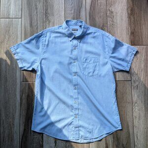 Van Heusen Classic Fit Blue Short Sleeve Button Down Shirt Men’s L 16-16.5